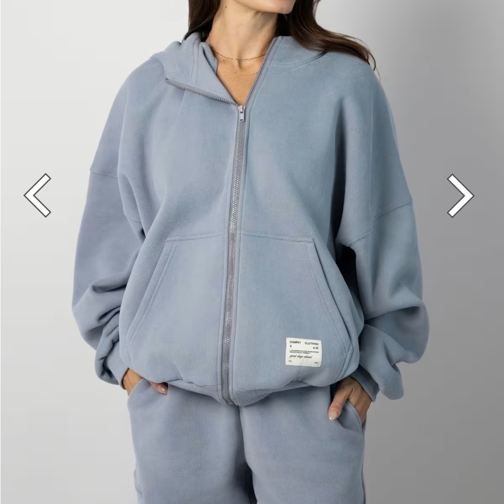 Comfrt Slate Zip-Up Hoodie